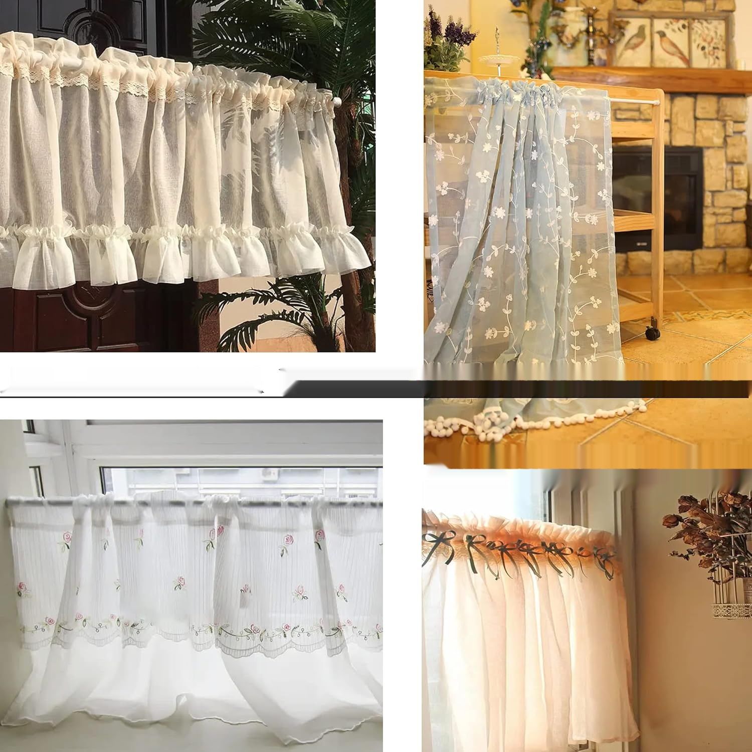 GDEVKHN – 2 sztuki teleskopowych karniszy zaciskowych 45–60 cm, biały