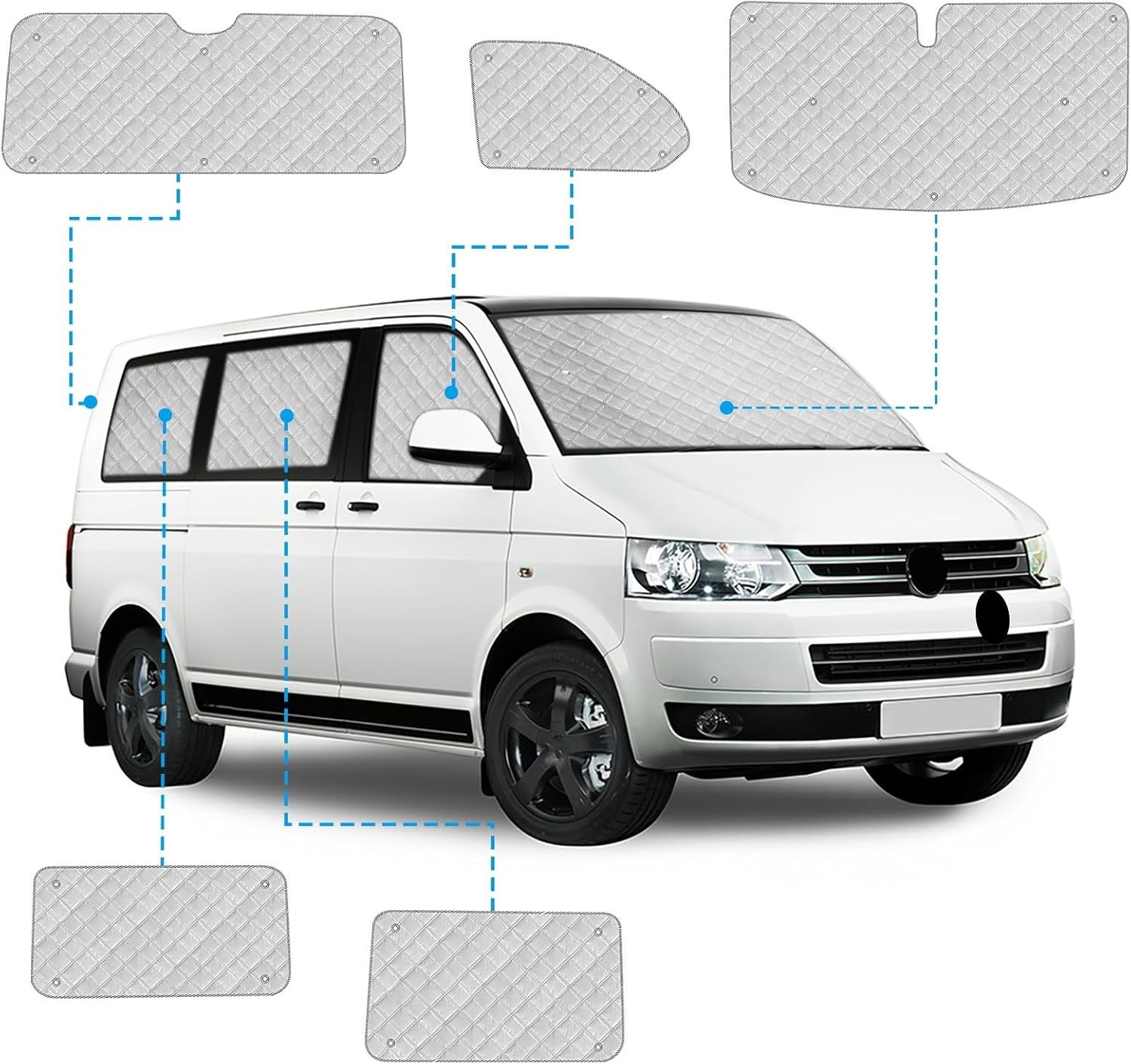 Opaltool Osłony Przeciwsłoneczne do Wnętrza Samochodu dla VW T5 T6