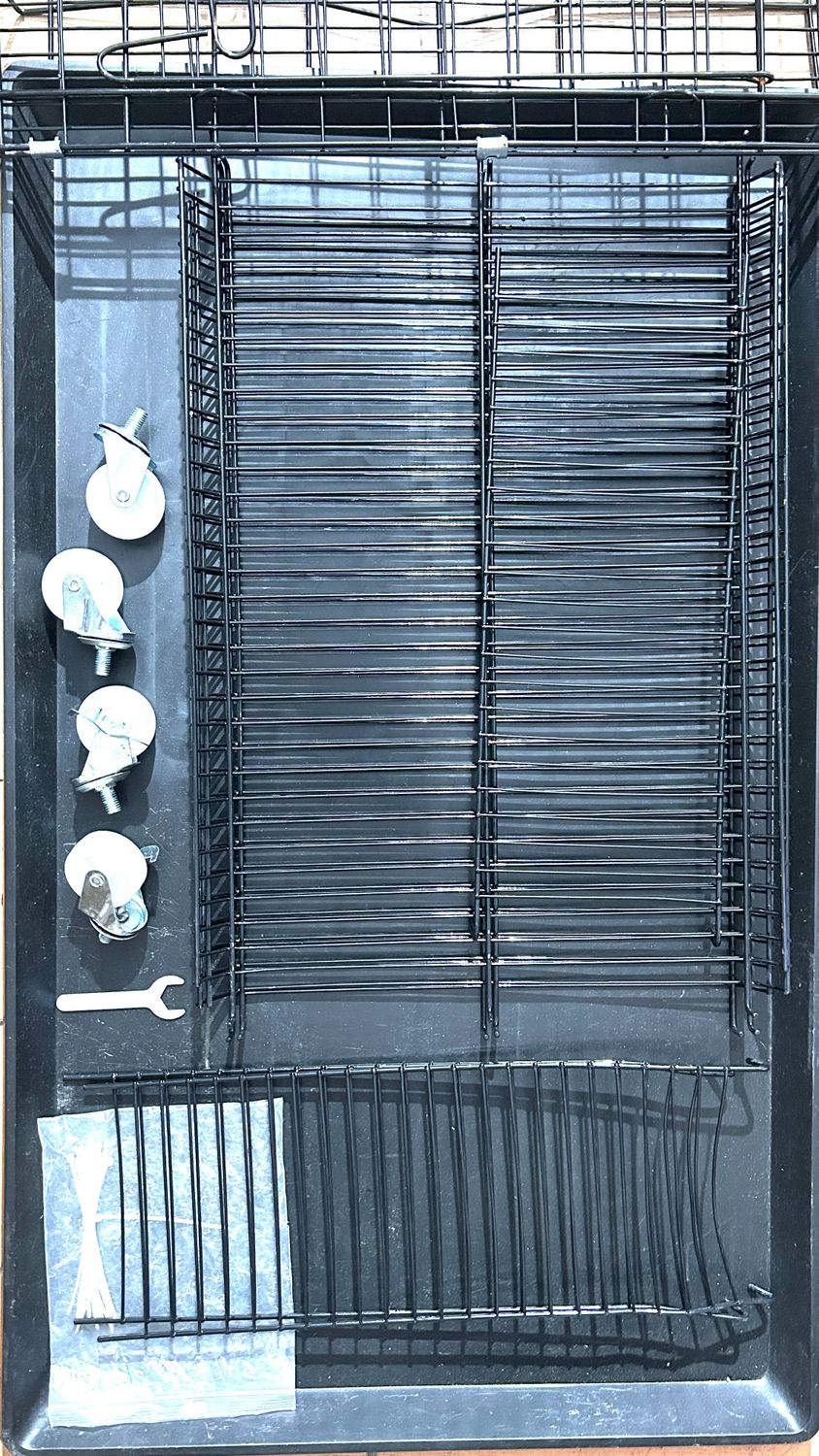 Duża, składana klatka dla kotów 4‑poziomowa z kółkami 90 x 57 x 125 cm