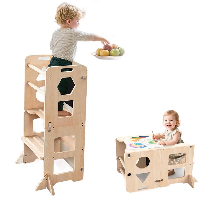 Wieża edukacyjna od 1 roku | 3-w-1 wieża learningowa dla dzieci