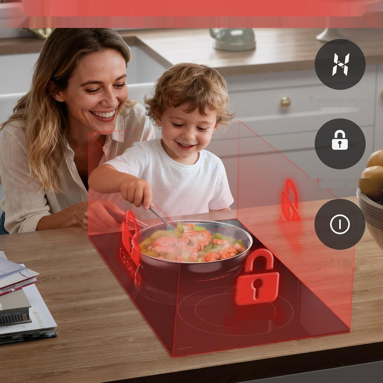 magicplux Płyta ceramiczna 2‑strefowa, 3400 W, 29,5 cm, 9 poziomów mcy