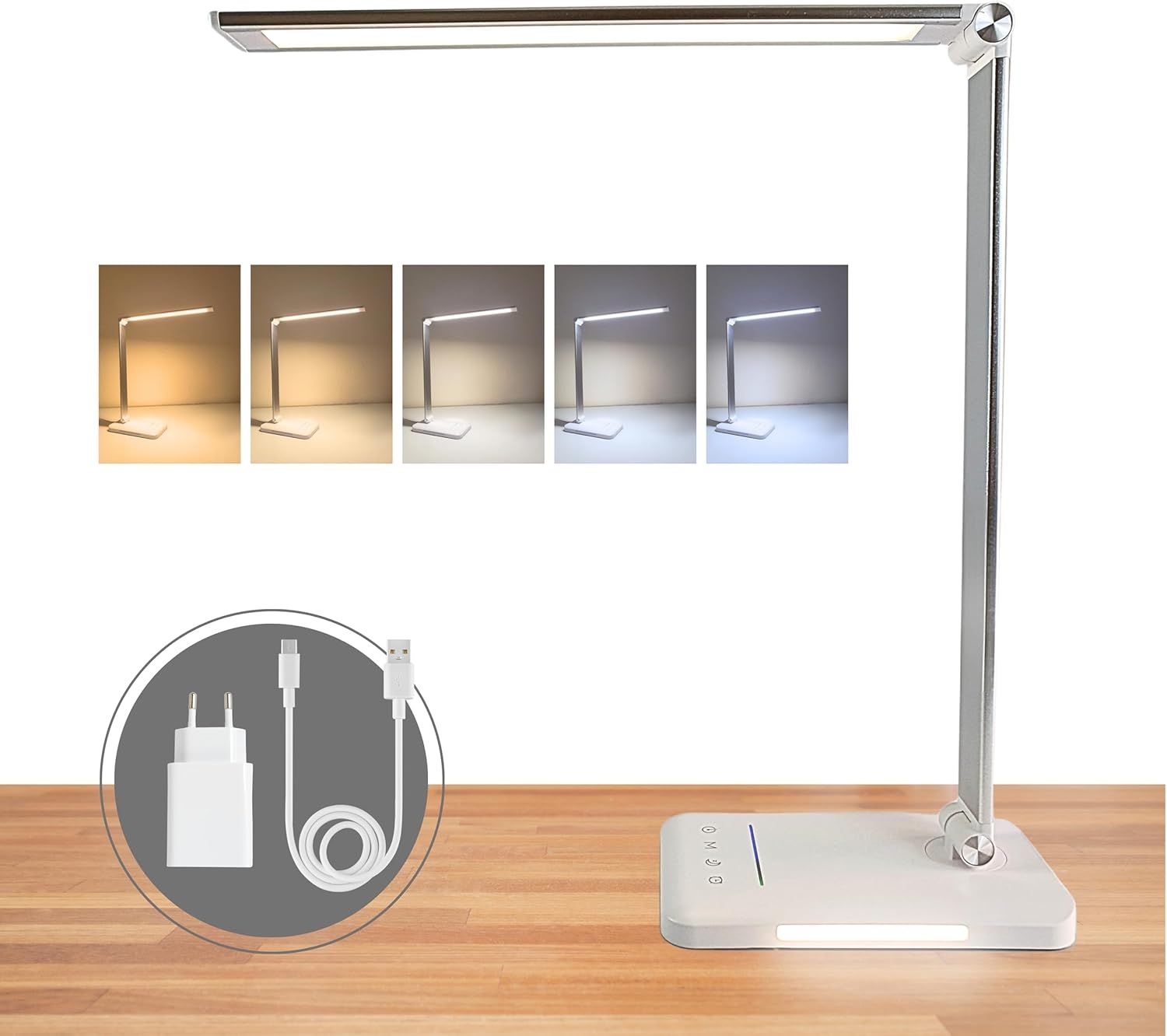 Lampa biurkowa LED Gato Naranja z elastycznym ramieniem