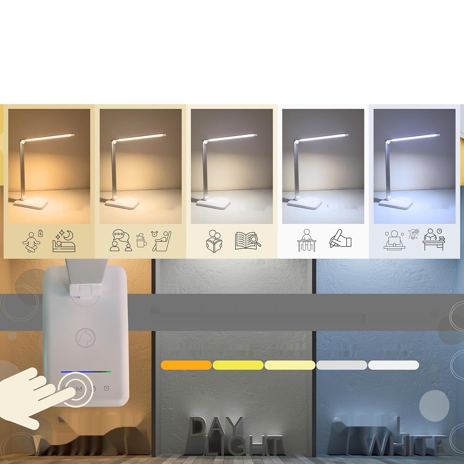 Lampa biurkowa LED Gato Naranja z elastycznym ramieniem