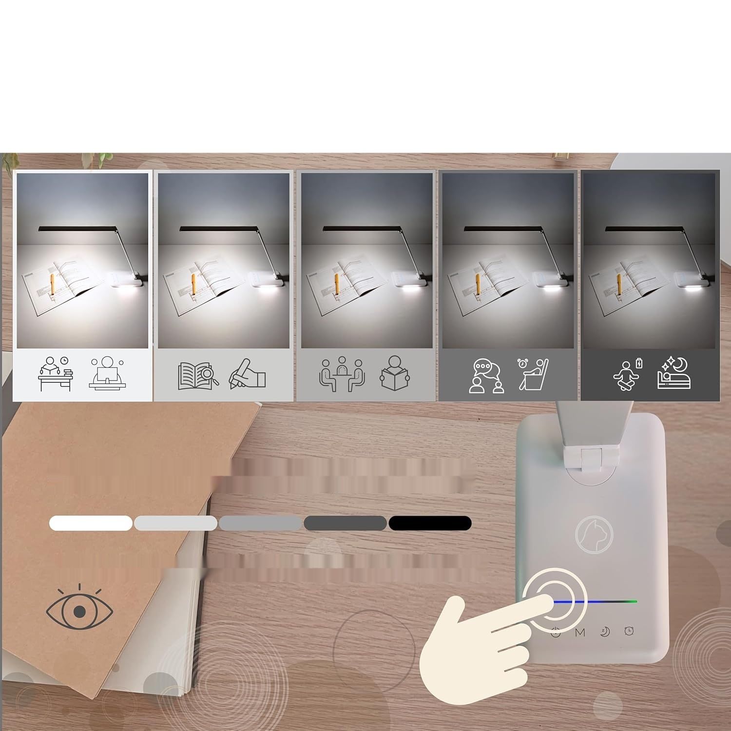 Lampa biurkowa LED Gato Naranja z elastycznym ramieniem