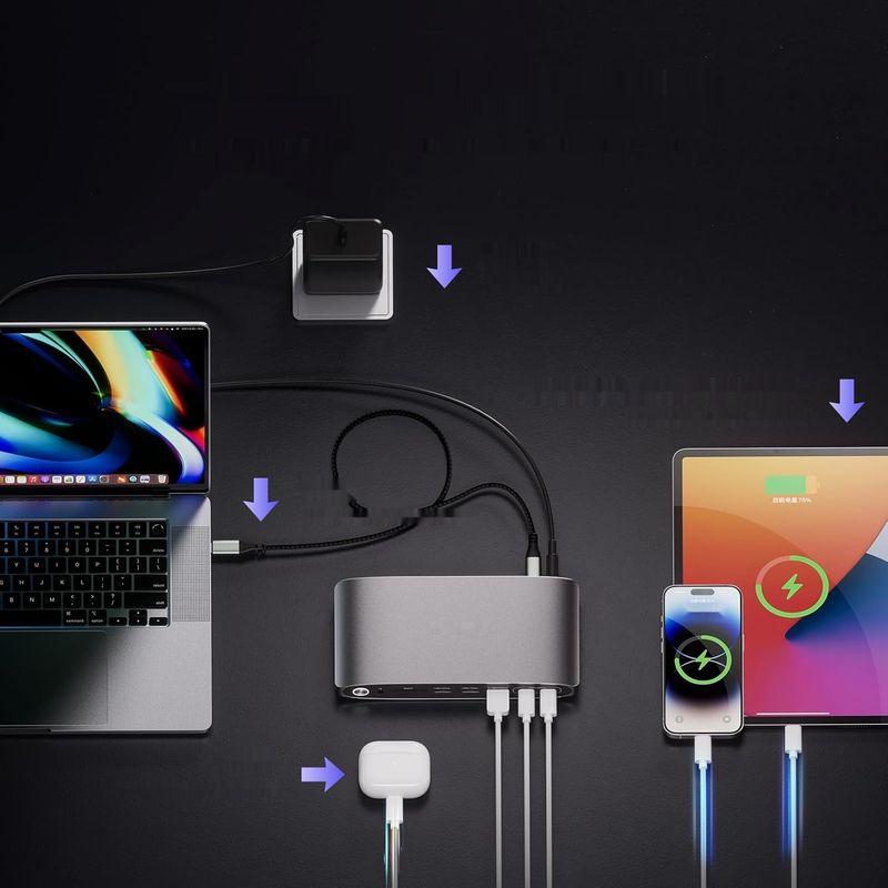 zamienić kartu!!!!!     Stacja dokująca USB‑C z zasilaczem 140 W, stacja dokująca DisplayLink