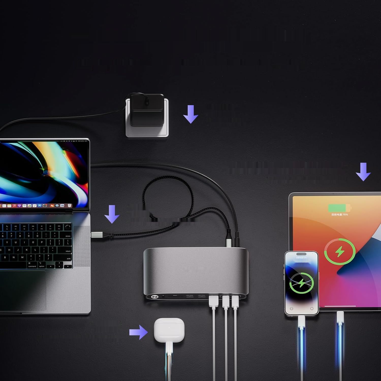 zamienić kartu!!!!!     Stacja dokująca USB‑C z zasilaczem 140 W, stacja dokująca DisplayLink