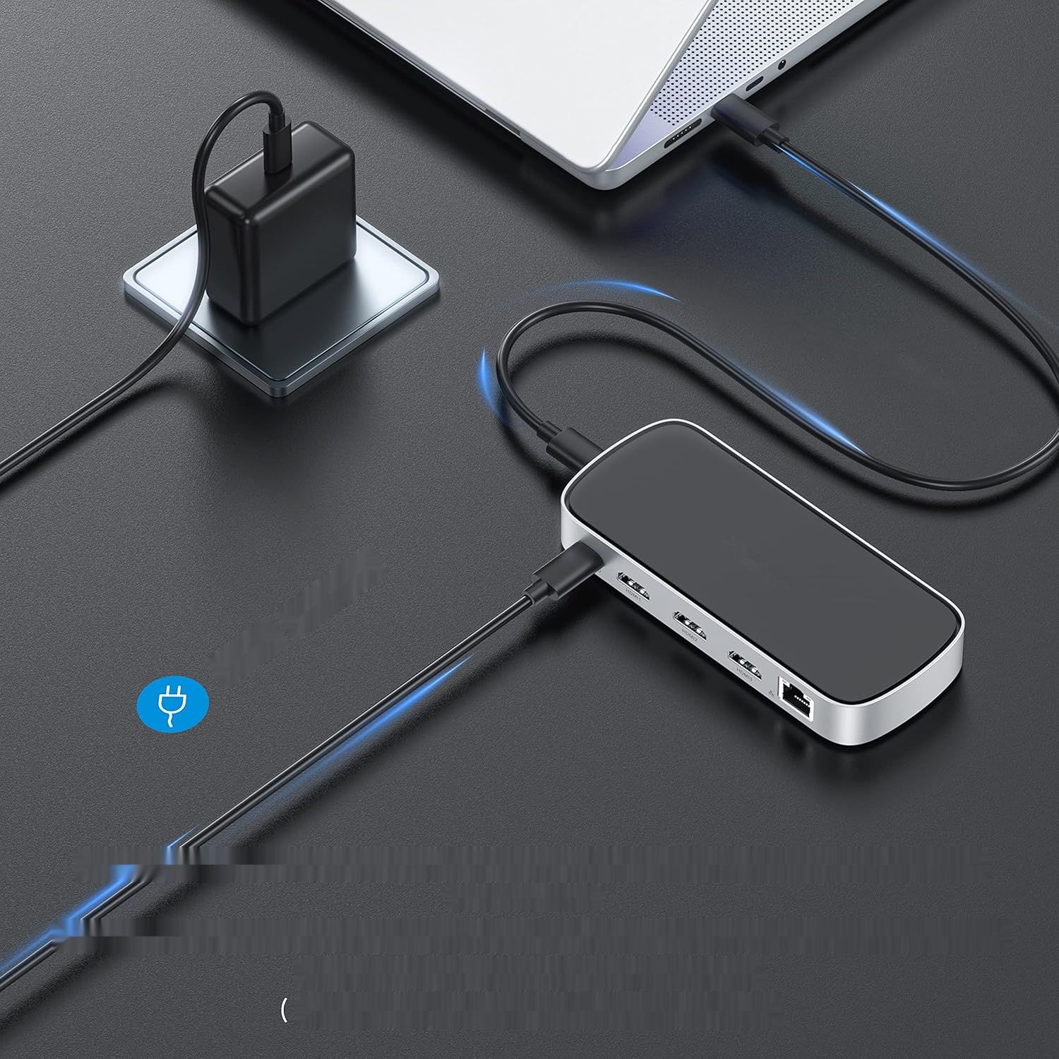Stacja dokująca 9 w 1, USB-C z potrójnym wyświetlaniem, koncentrator 3