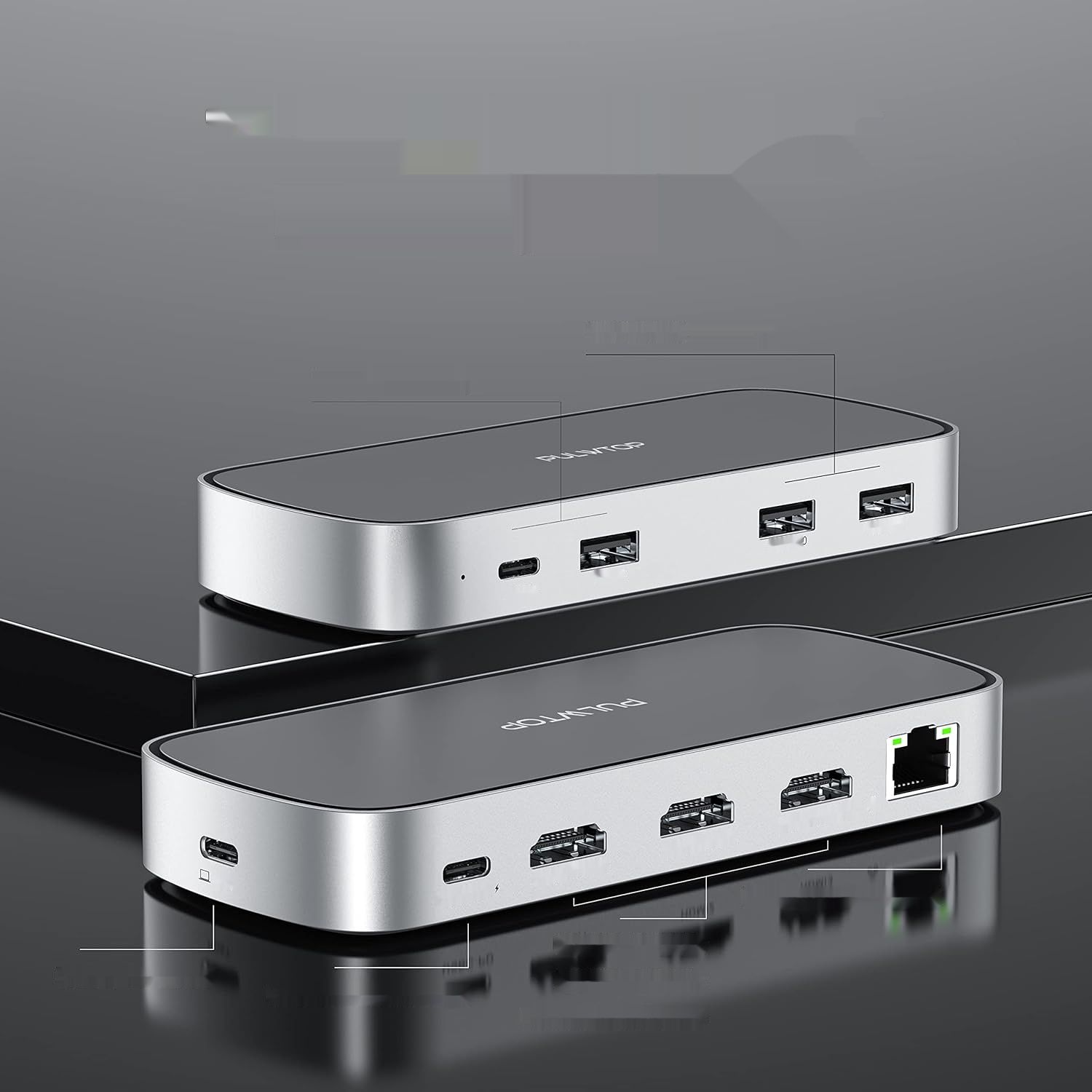 Stacja dokująca 9 w 1, USB-C z potrójnym wyświetlaniem, koncentrator 3