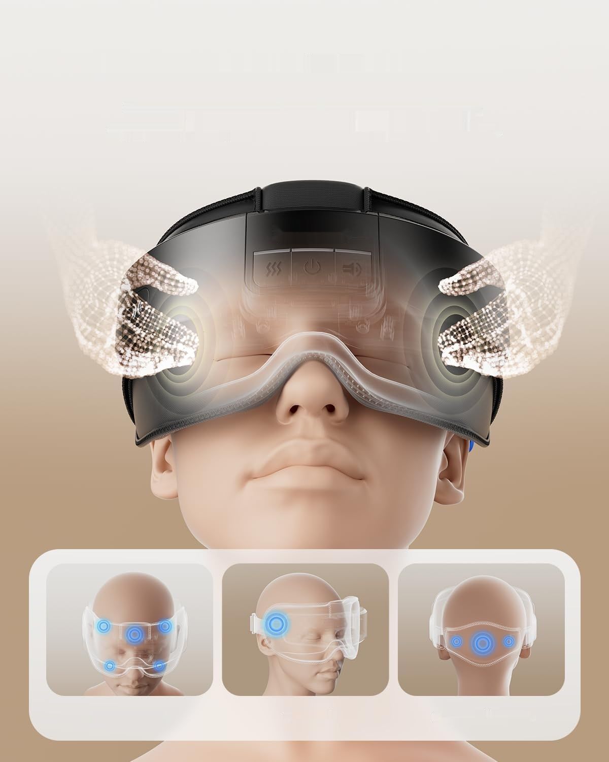 RENPHO Eyeris Masc – 2‑w‑1 masażer głowy i oczu z funkcją ogrzewania