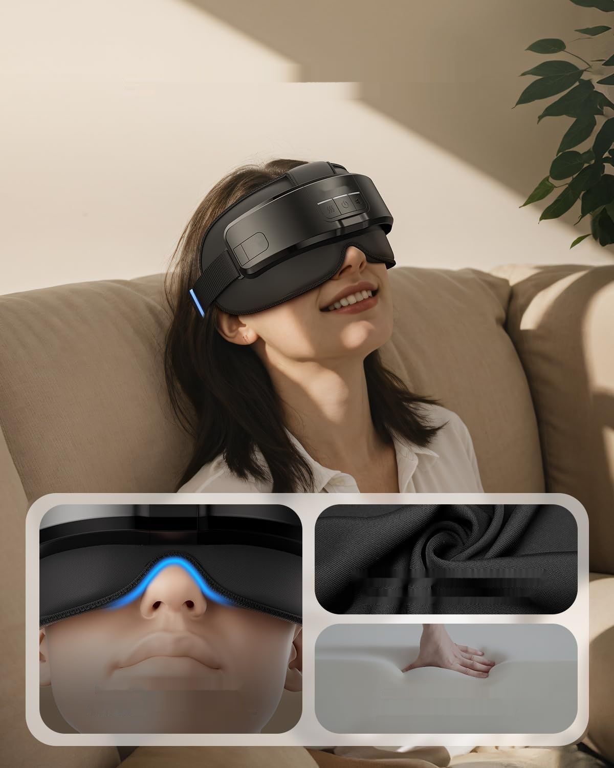 RENPHO Eyeris Masc – 2‑w‑1 masażer głowy i oczu z funkcją ogrzewania