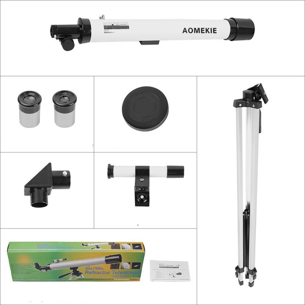 Aomekie Teleskop Astronomiczny dla Dzieci 50/600 z Trójnogiem