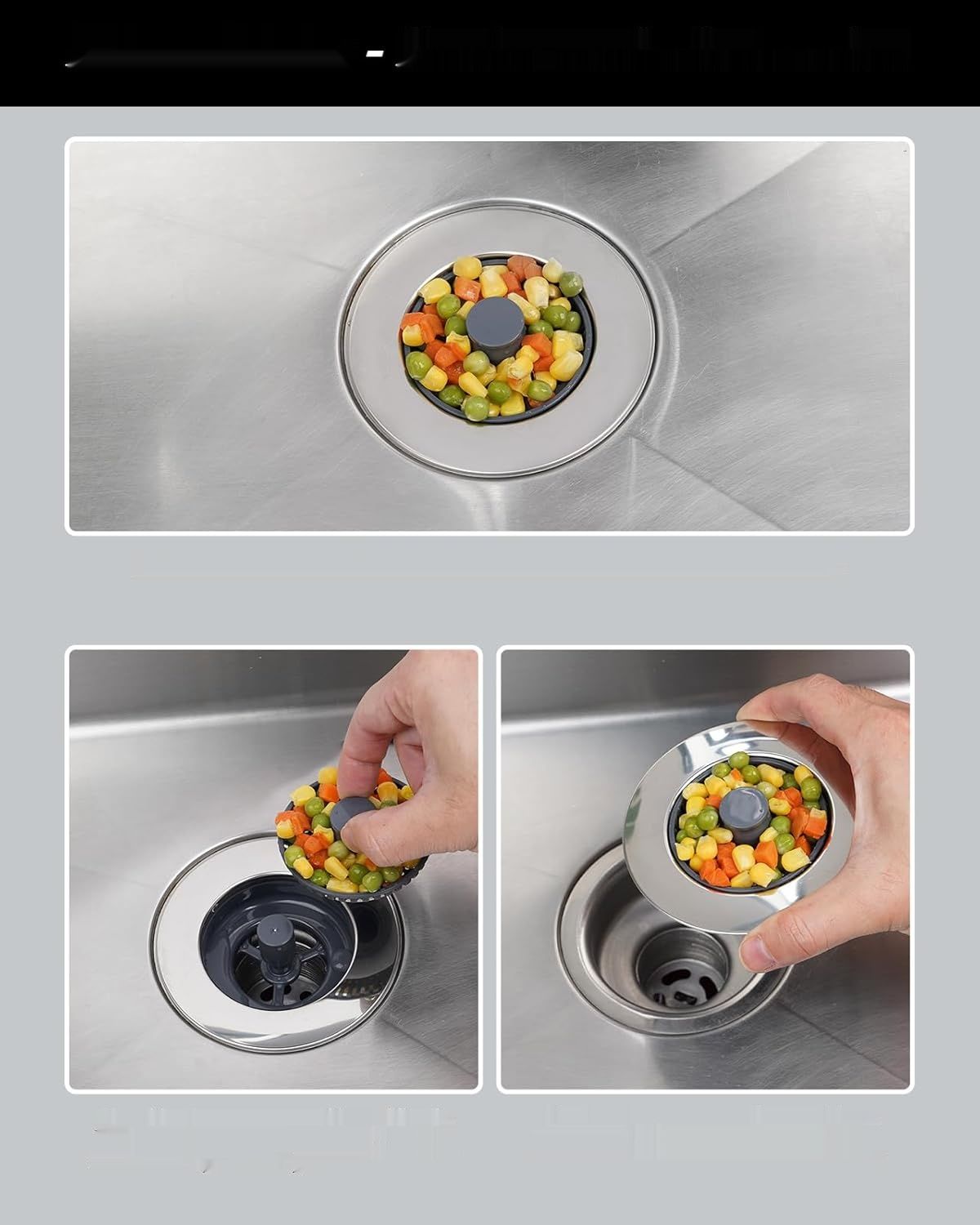 Hibbent 2 gry Zestaw Sitko i Korek do Zlewu Kuchennego – Uniwersalny 3