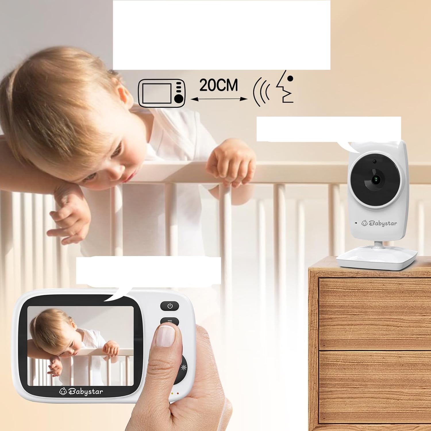 Babystar MC632A – Babyphone z kamerą i ekranem LCD 3,2''