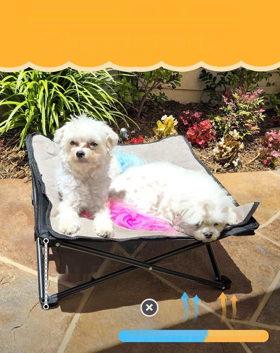 ingCamp podwyższone łóżko dla psa z wyjmowaną matą zamszową, 57 x 57 x 23 cm