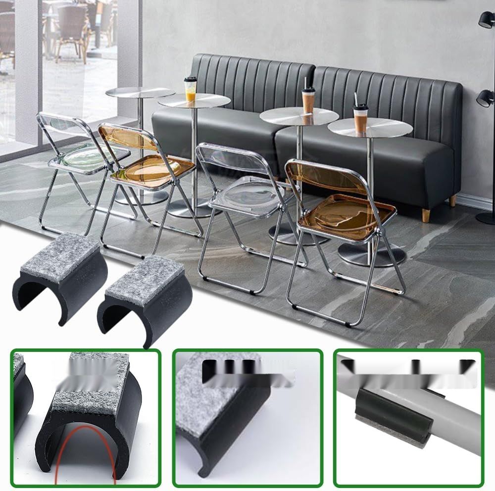 Ślizgacze do krzeseł typu cantilever, 12 sztuk – nakładane ślizgacze z