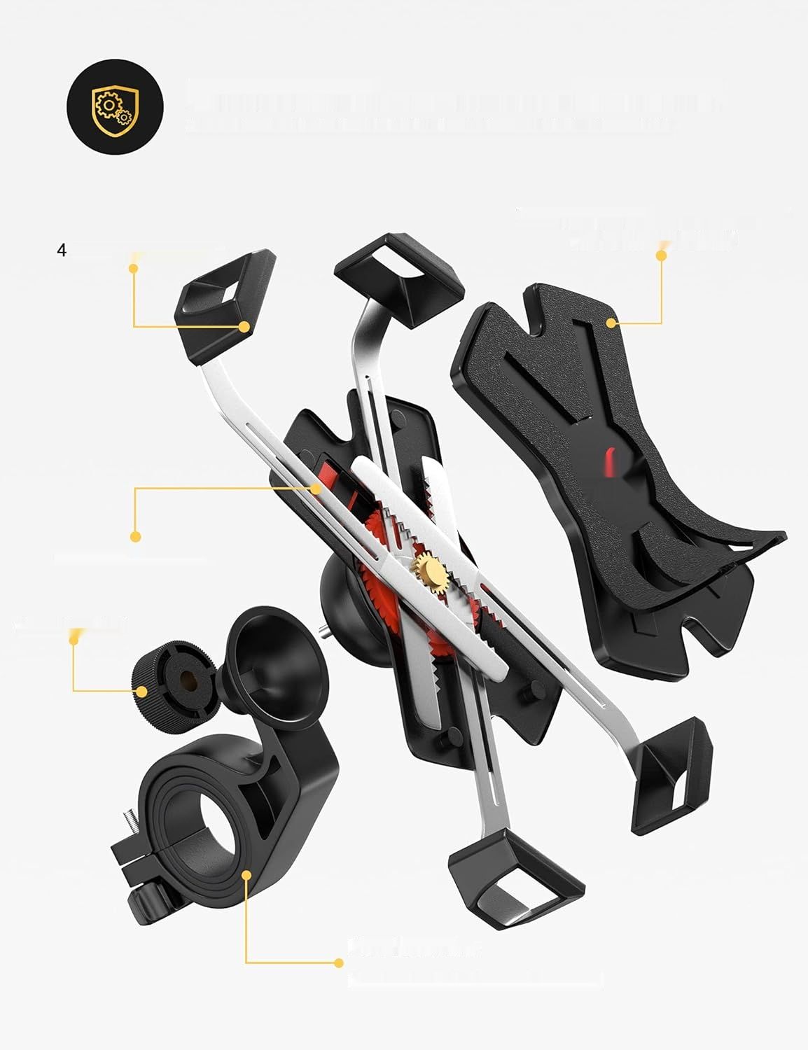 Uchwyt rowerowy na telefon Grefay, metalowy uchwyt na telefon do motoc