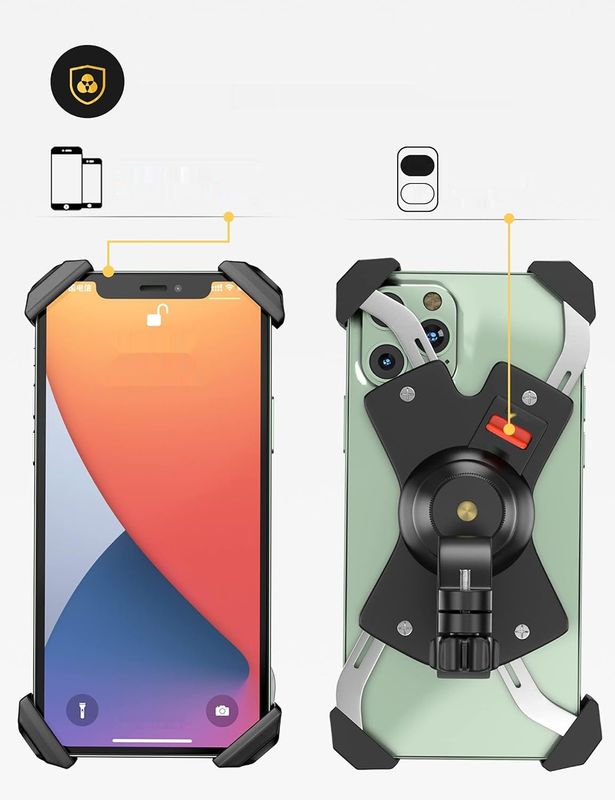Uchwyt rowerowy na telefon Grefay, metalowy uchwyt na telefon do motoc