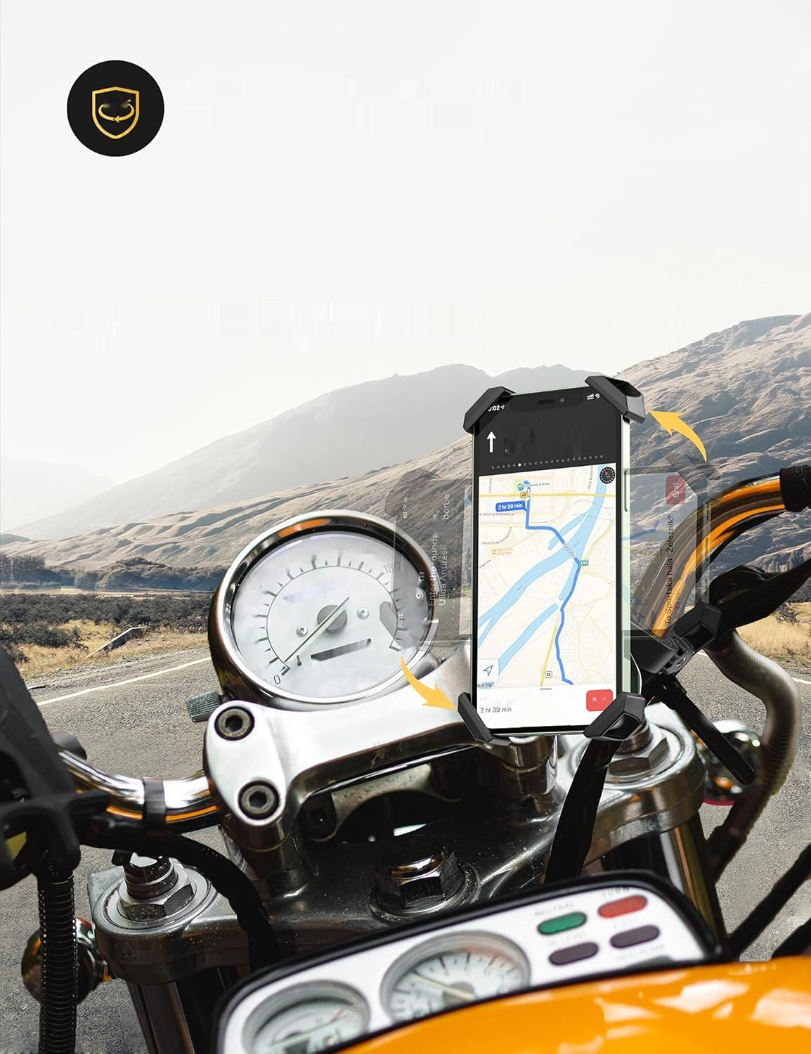 Uchwyt rowerowy na telefon Grefay, metalowy uchwyt na telefon do motoc