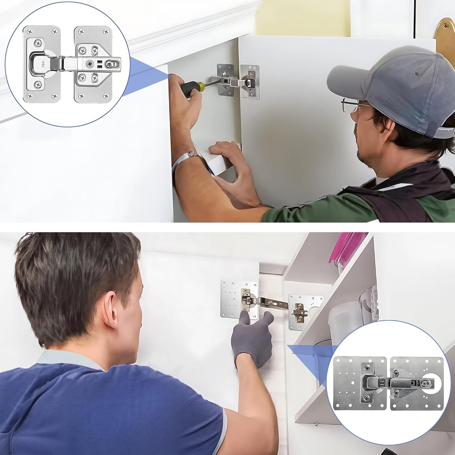 9 sztuk płytek naprawczych zawiasów drzwi z wkrętami, zestaw do naprz