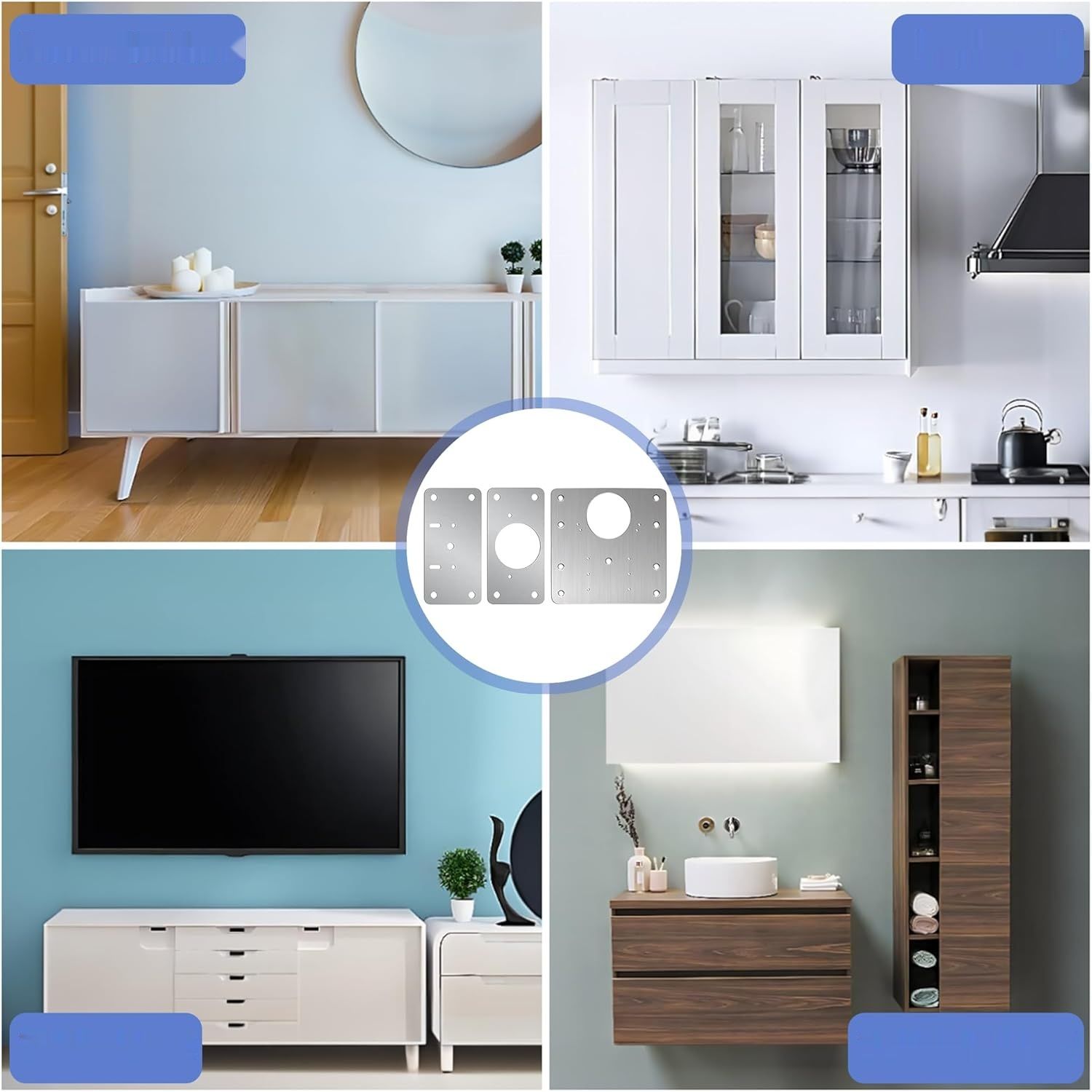 9 sztuk płytek naprawczych zawiasów drzwi z wkrętami, zestaw do naprz