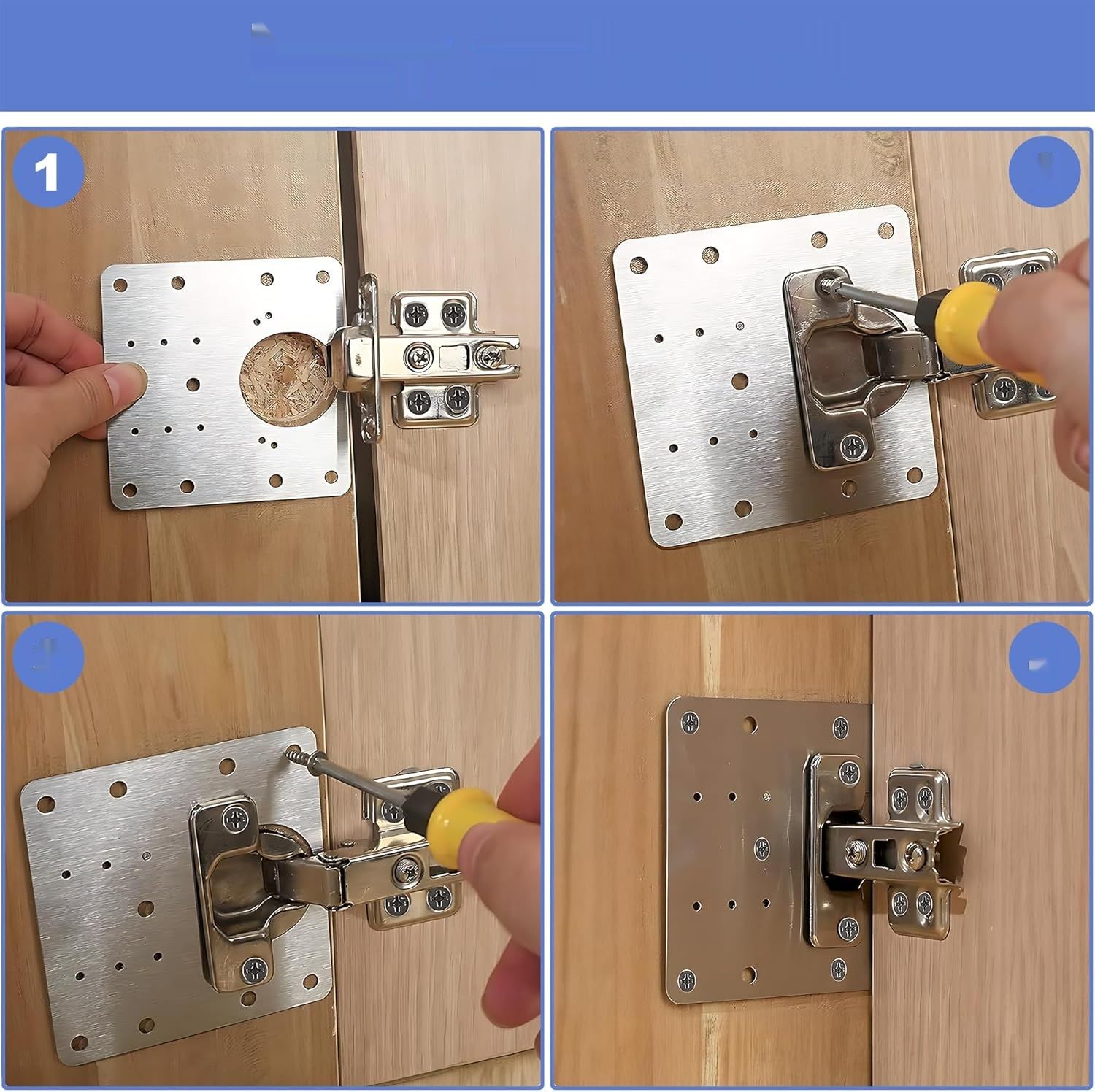 9 sztuk płytek naprawczych zawiasów drzwi z wkrętami, zestaw do naprz