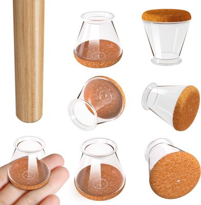 20 sztuk nakładek na nogi krzeseł, prostokątnych, przezroczystych ochr