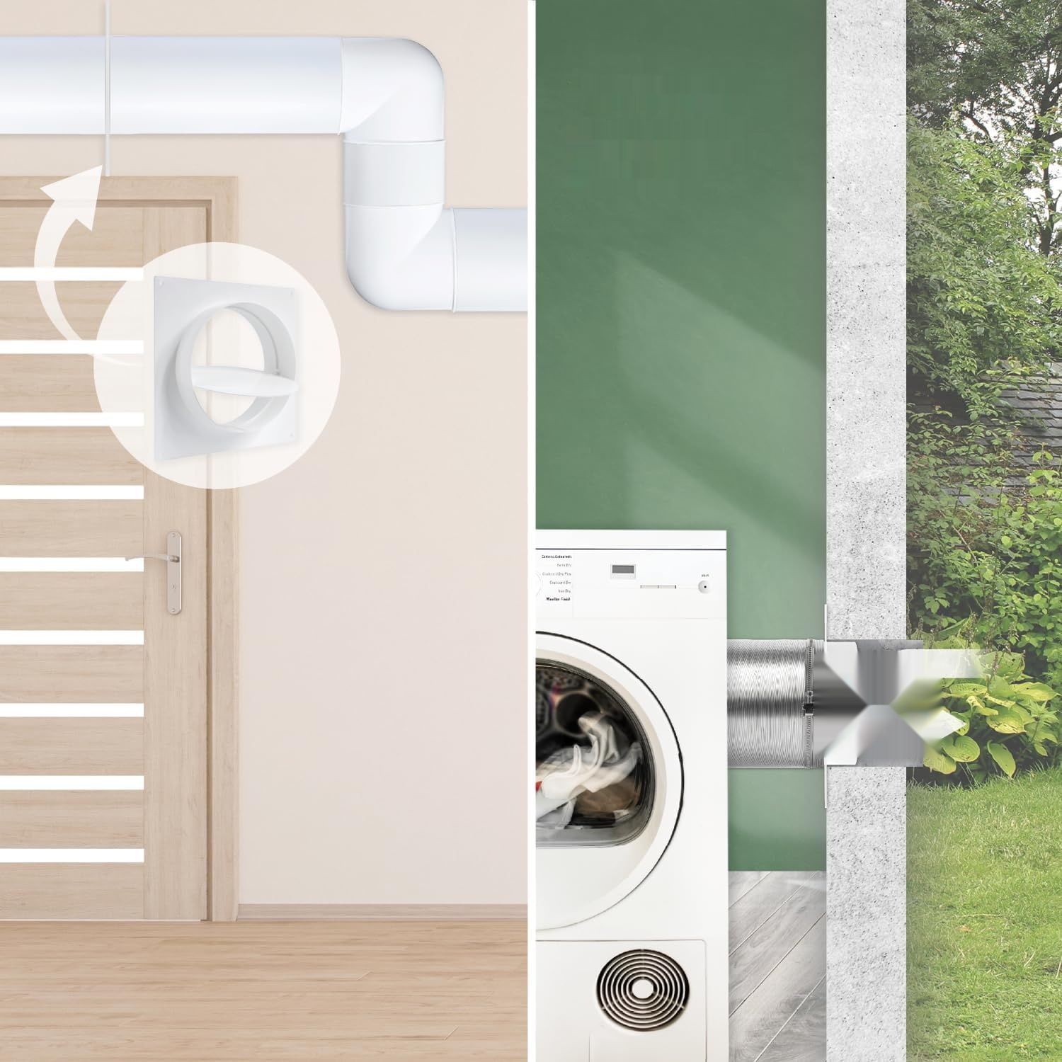 Vent Systems złączka kanału wentylacyjnego powietrza 6 cali, kołnierz