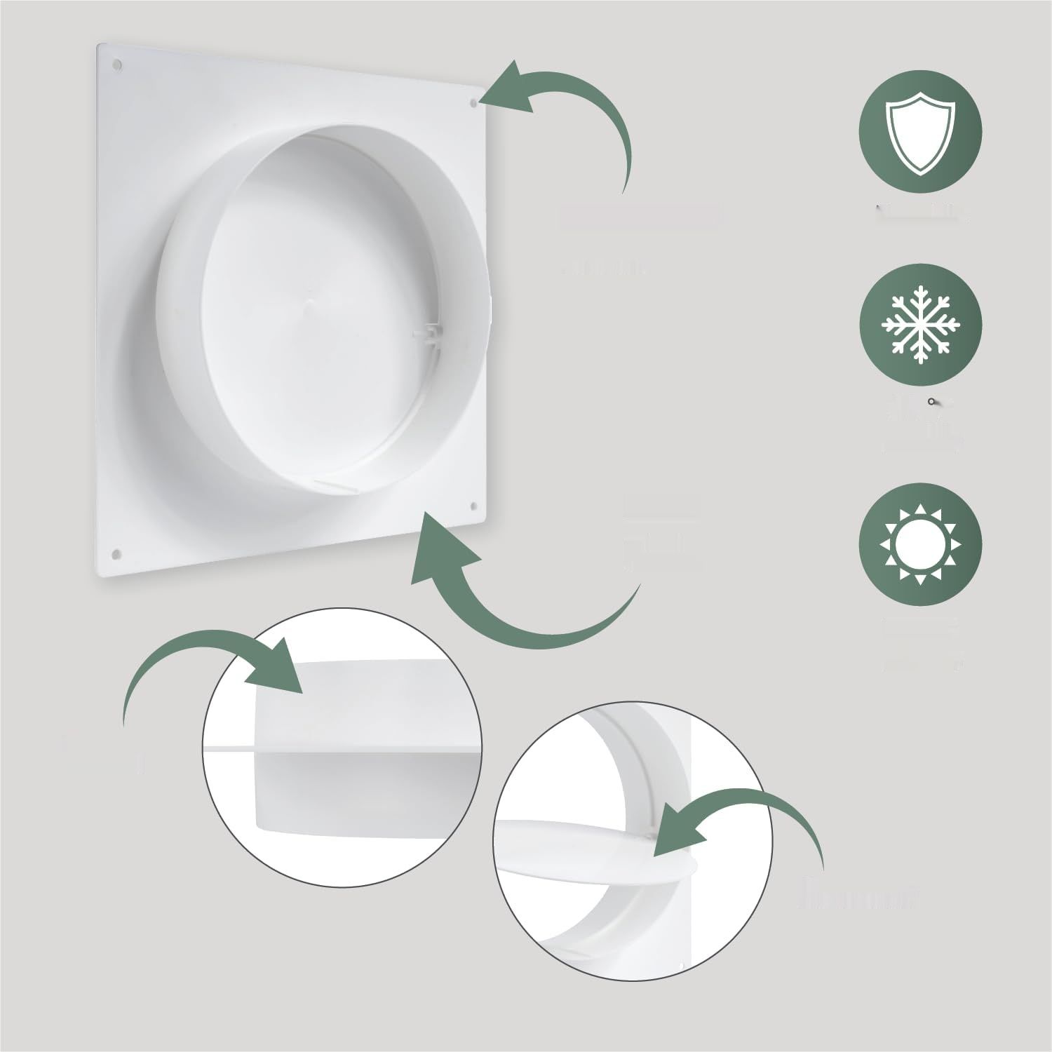 Vent Systems złączka kanału wentylacyjnego powietrza 6 cali, kołnierz