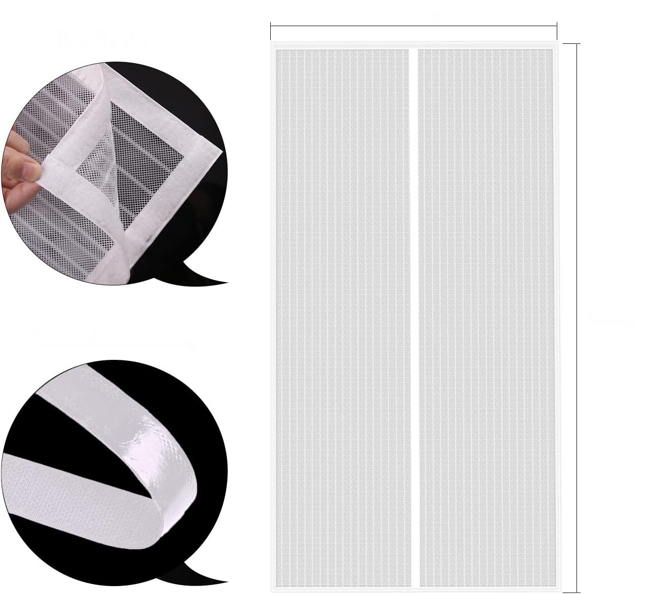 MYCARBON Moskitiera magnetyczna na drzwi 120 x 240 cm, biała