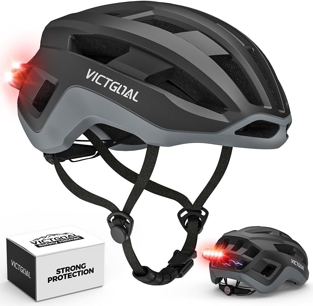 VICTGOAL Qca140 / HT-66 – lekki kask szosowy z magnetycznym tylnym światłem (czarny)