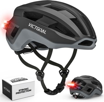 VICTGOAL Qca140 / HT-66 – lekki kask szosowy z magnetycznym tylnym światłem (czarny)
