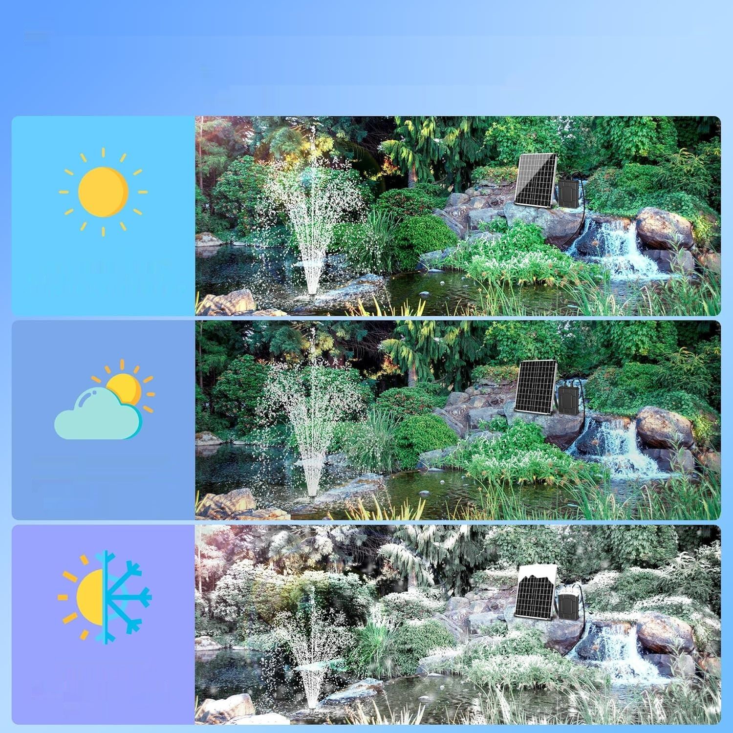 Akumulator zapasowy Biling 2600 mAh do pomp solarnych 25–35 W, czarny