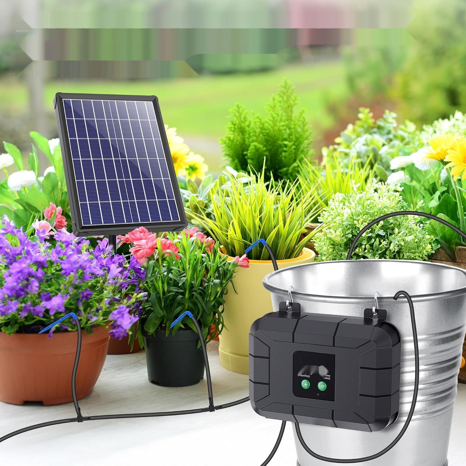 Solarny system nawadniania Biling do balkonu, 7,5 W 15 m, automatyczne