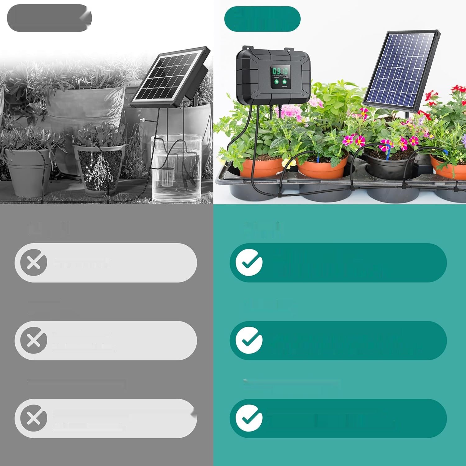 Solarny system nawadniania Biling do balkonu, 7,5 W 15 m, automatyczne