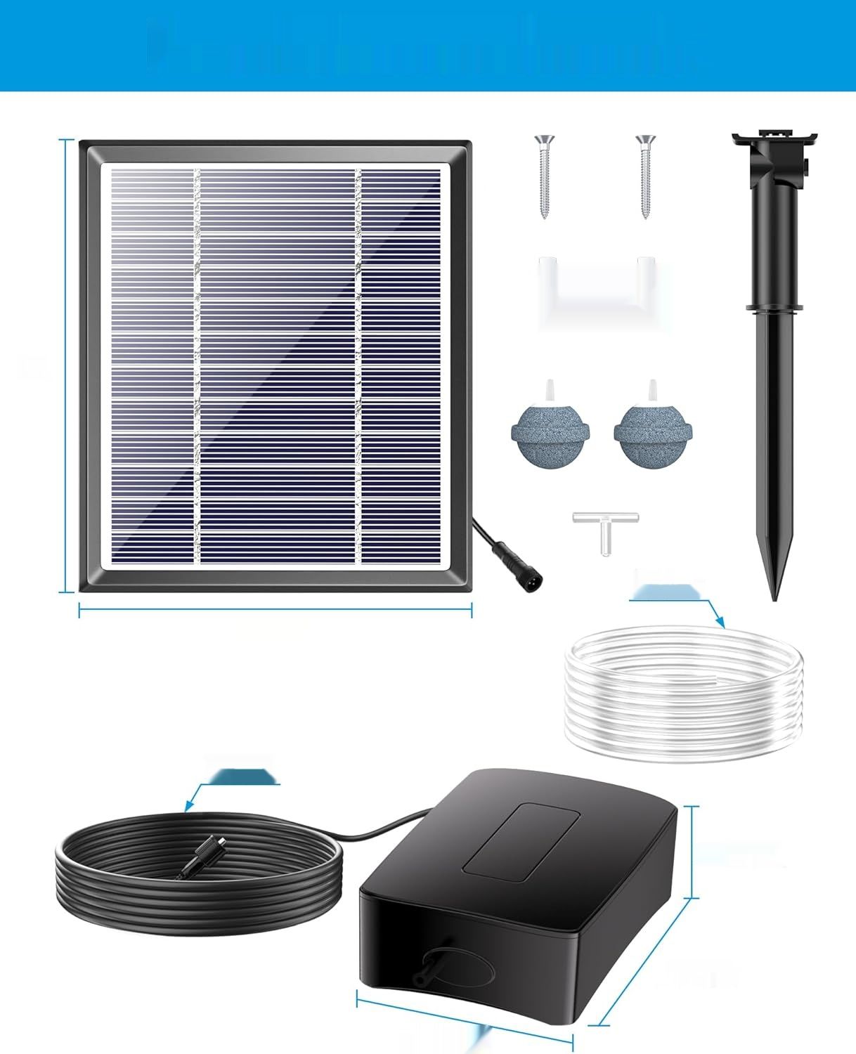 Biling 2,5 W Słoneczna pompa powietrza do akwarium – napowietrzacz –do