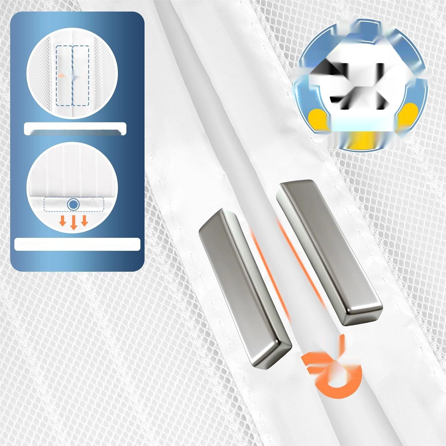 Fliegenvorhang Balkontür Magnet, Fliegengitter Terrassentür Ohne Bohren 90x200cm, Moskitonetz Tür, Fliegenschutz Türen, Insektenschutz Balkon Tür, Fly Screen Door Magnetic(Weiß)