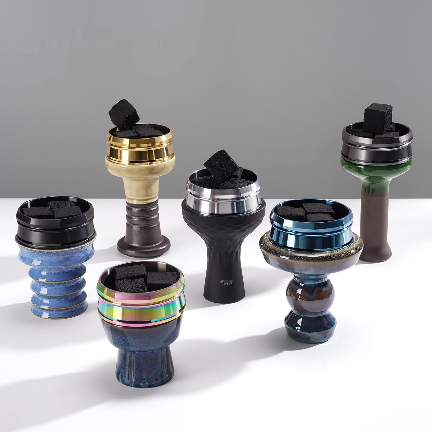 KITOSUN WatcHMD Charcoal Heat Management Device Stainless Steel HMD Coals Holders Tray, Easy Hold 3 Pieces 26 MM Coconut Charcoals Cubes (APwatcHMD-Black)