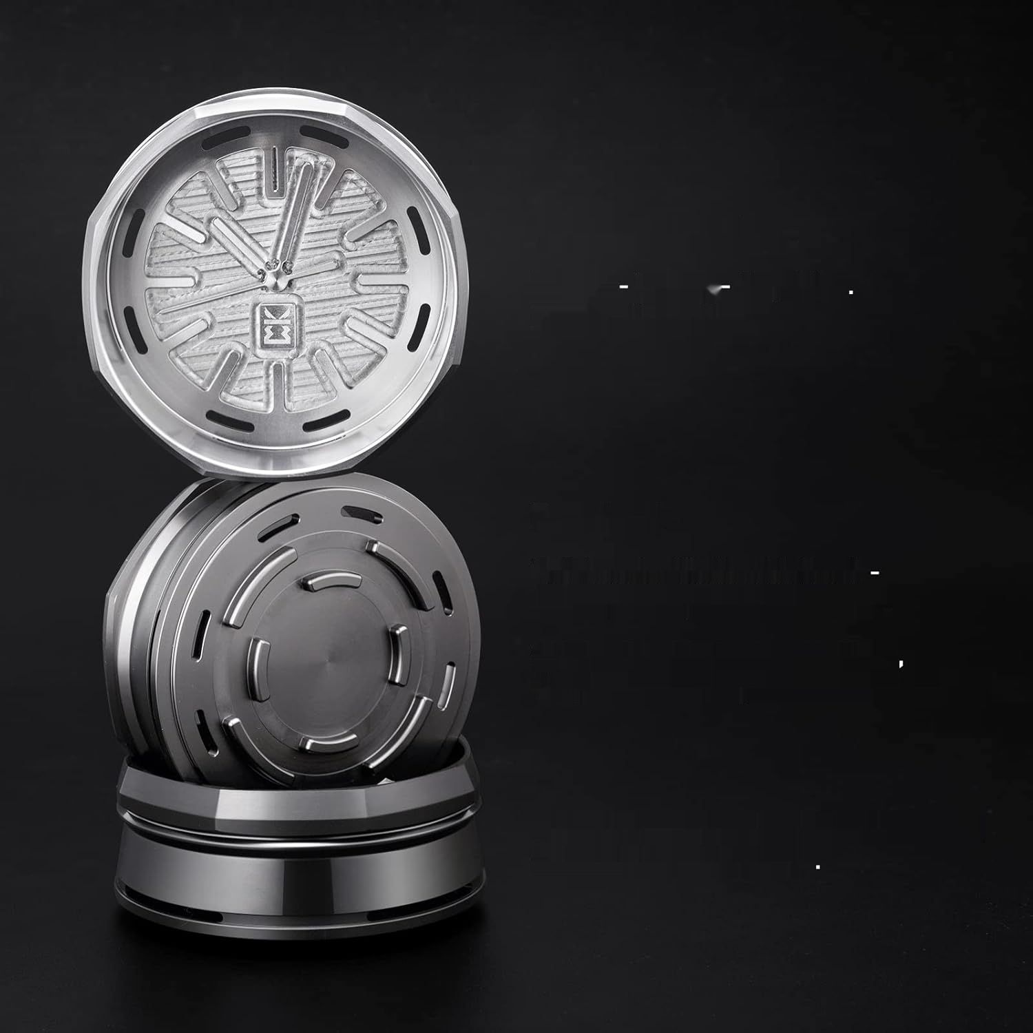 KITOSUN WatcHMD Charcoal Heat Management Device Stainless Steel HMD Coals Holders Tray, Easy Hold 3 Pieces 26 MM Coconut Charcoals Cubes (APwatcHMD-Black)