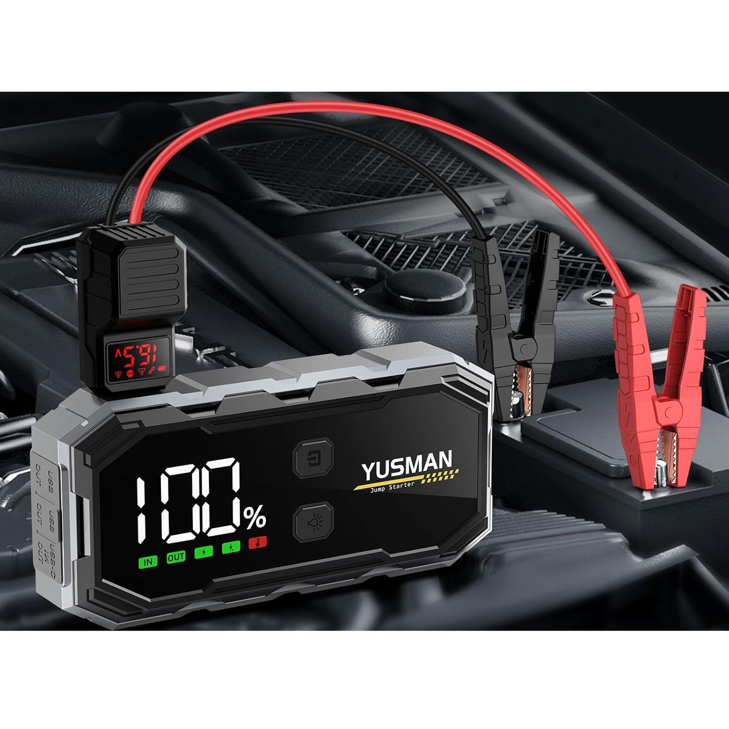 Booster akumulatora samochodowego – 5000A rozrusznik akumulatora 12V z wyświetlaczem LCD