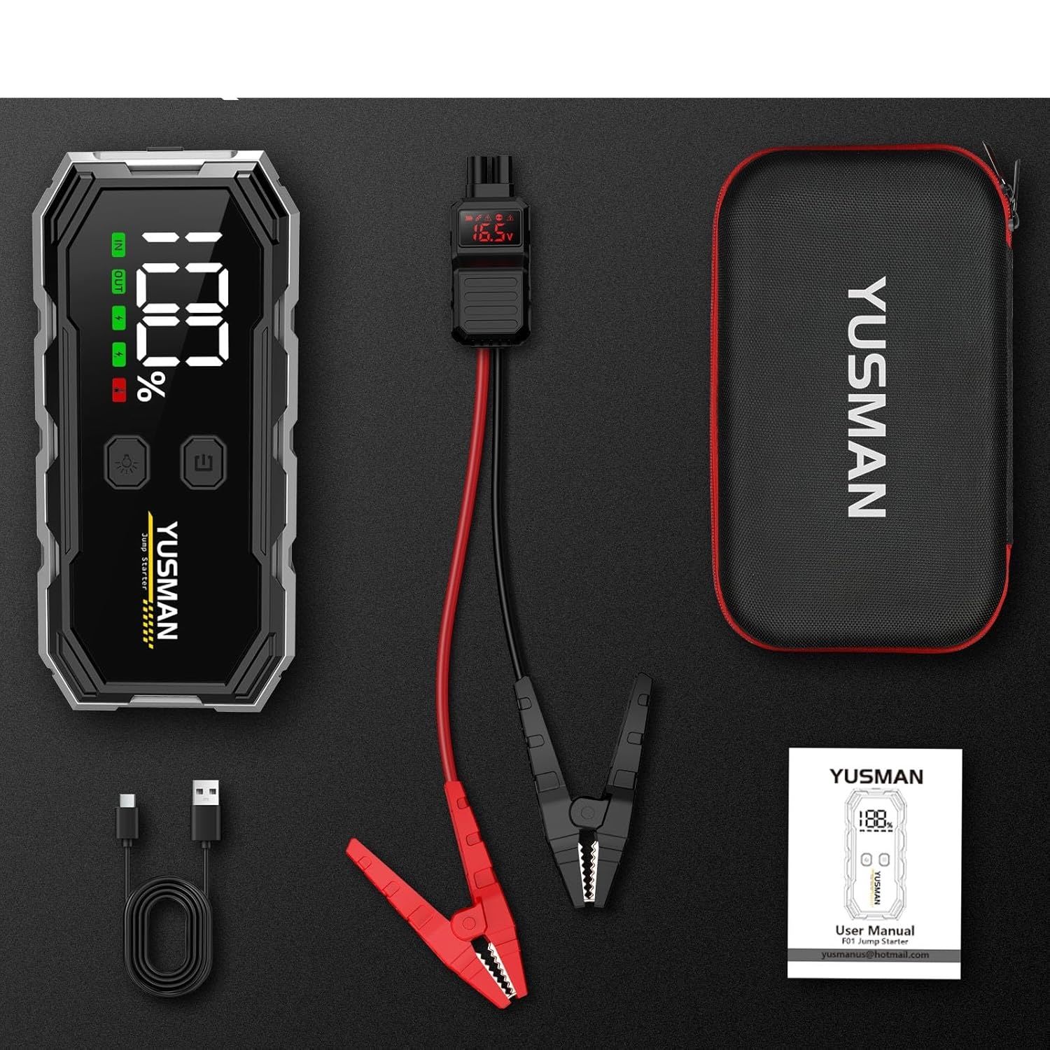 Booster akumulatora samochodowego – 5000A rozrusznik akumulatora 12V z wyświetlaczem LCD