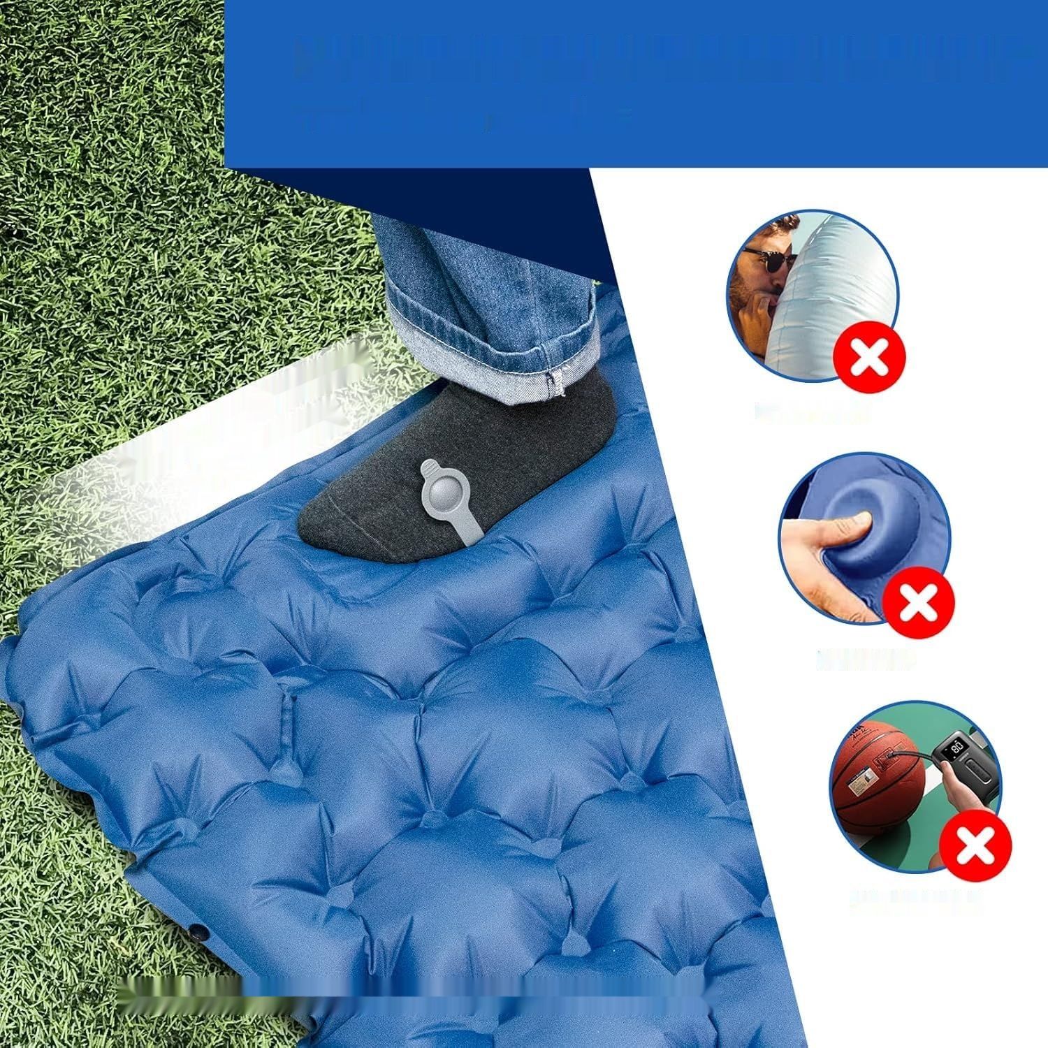 HiiPeak Isomatte Camping z wbudowaną poduszką i pompką nożną