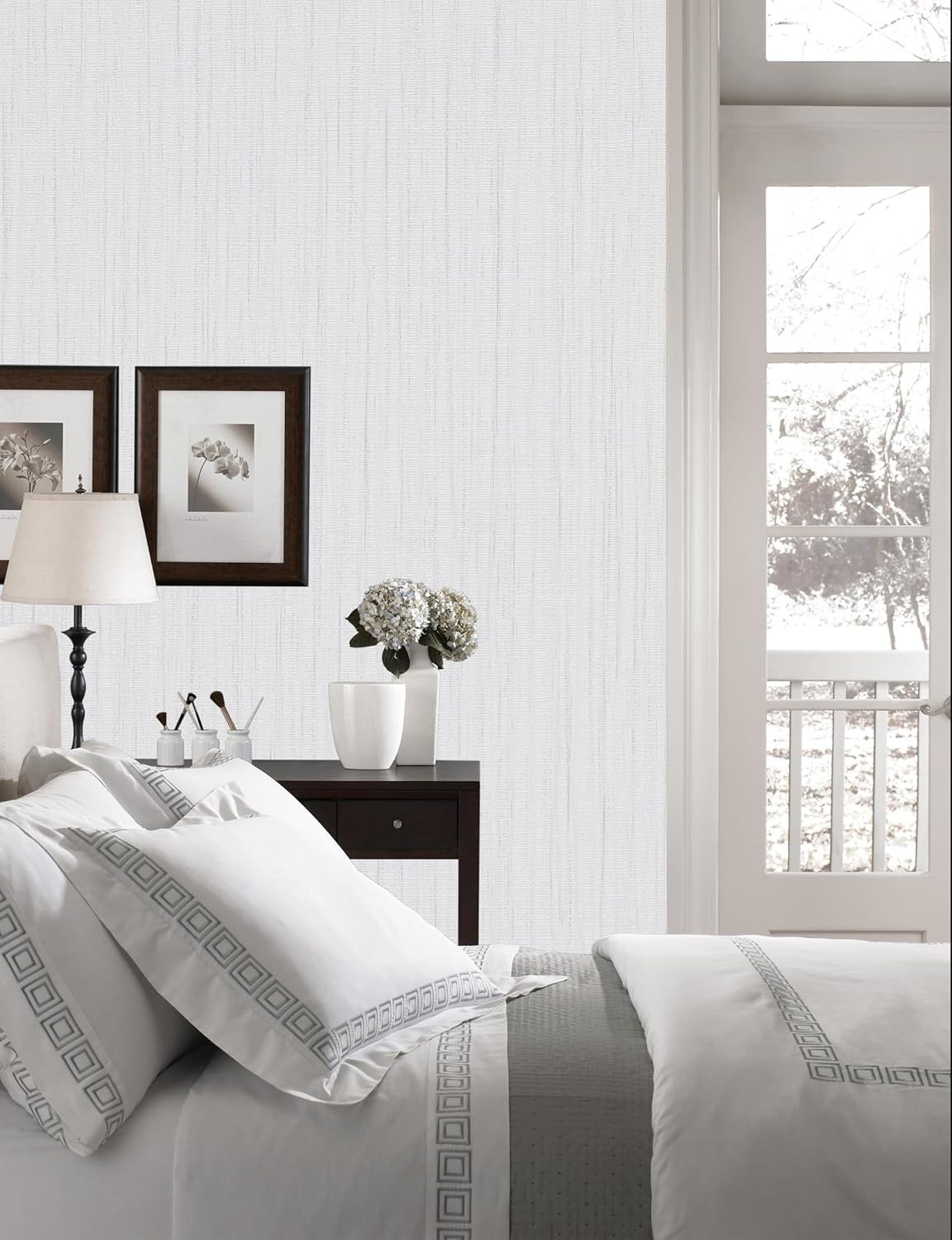 Samoprzylepna tapeta, biała, strukturalna, 40 cm x 300 cm