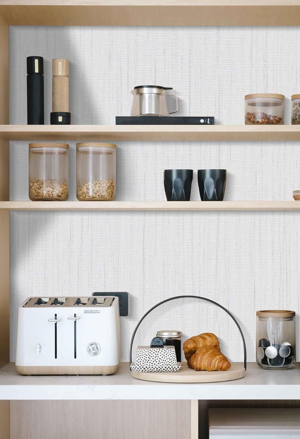 Samoprzylepna tapeta, biała, strukturalna, 40 cm x 300 cm