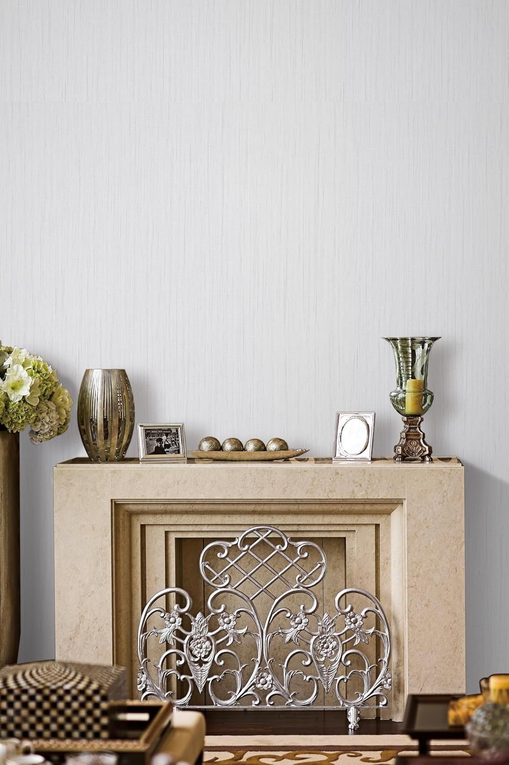 Samoprzylepna tapeta, biała, strukturalna, 40 cm x 300 cm