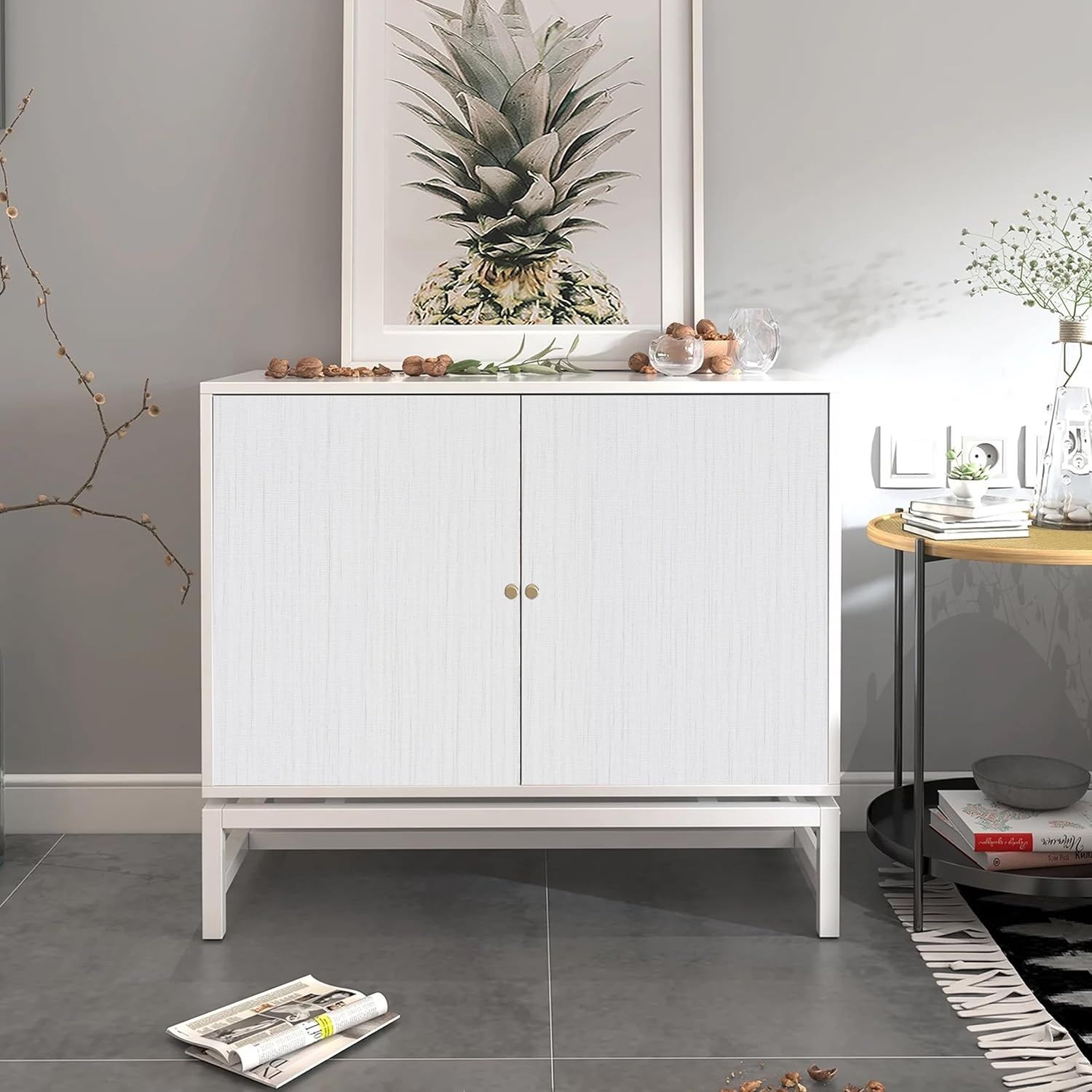 Samoprzylepna tapeta, biała, strukturalna, 40 cm x 300 cm