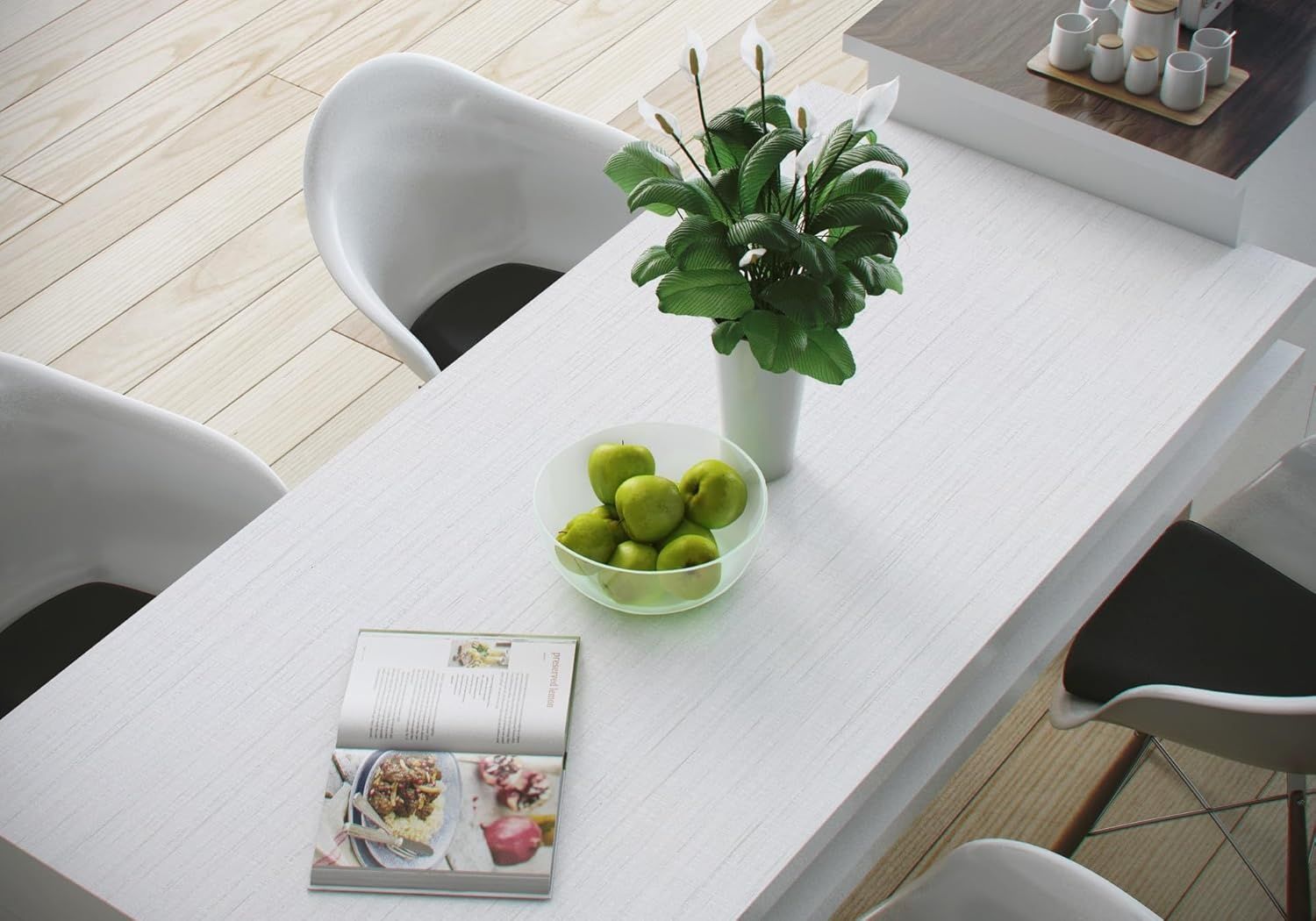 Samoprzylepna tapeta, biała, strukturalna, 40 cm x 300 cm