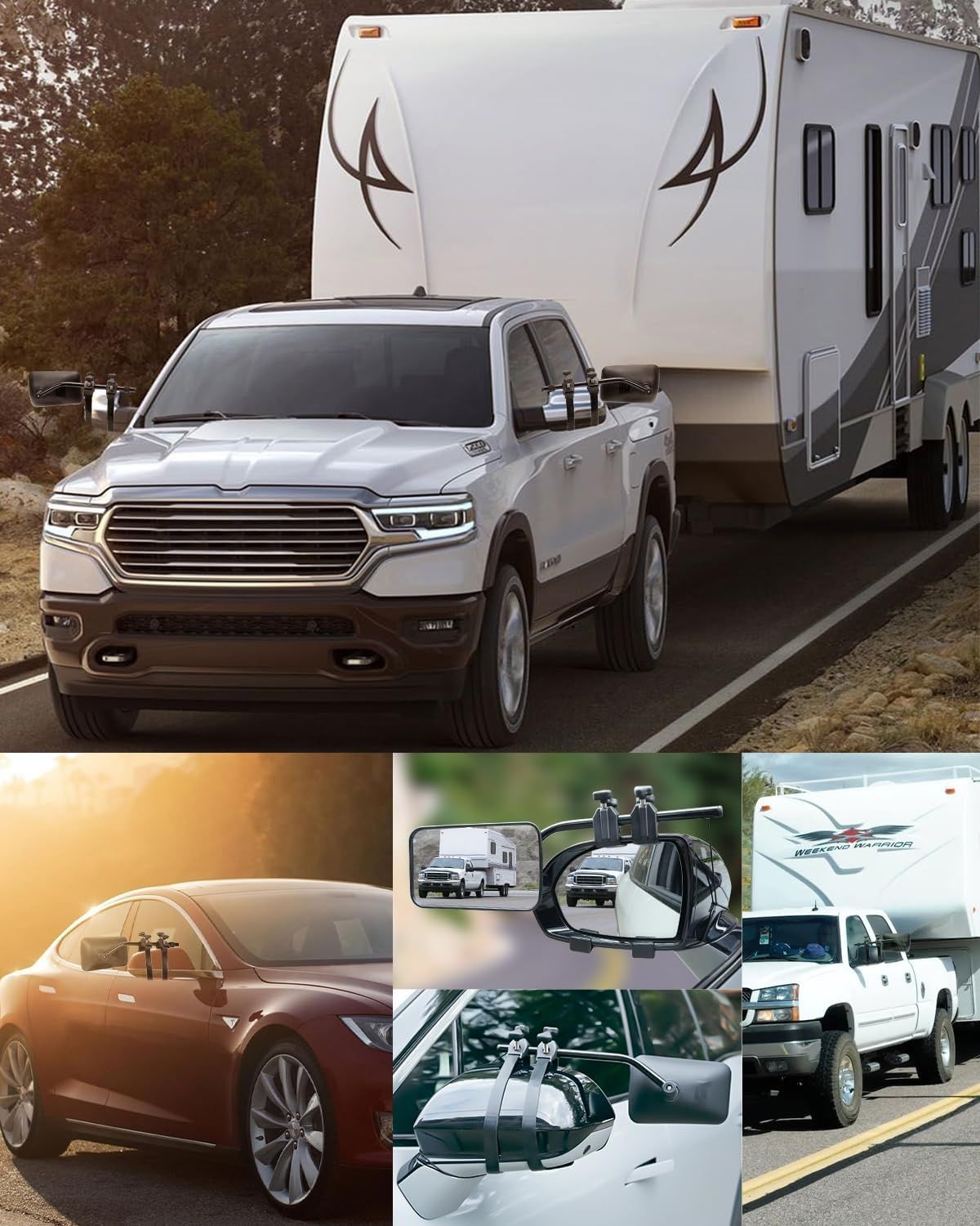 SUPAREE Lusterka wypukłe do samochodu i przyczepy kempingowej – 2 sztuki