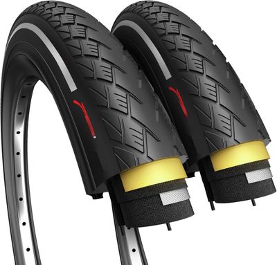 Fincci Roam opony rowerowe 700x35 – para odblaskowych opon z 3 mm ochr