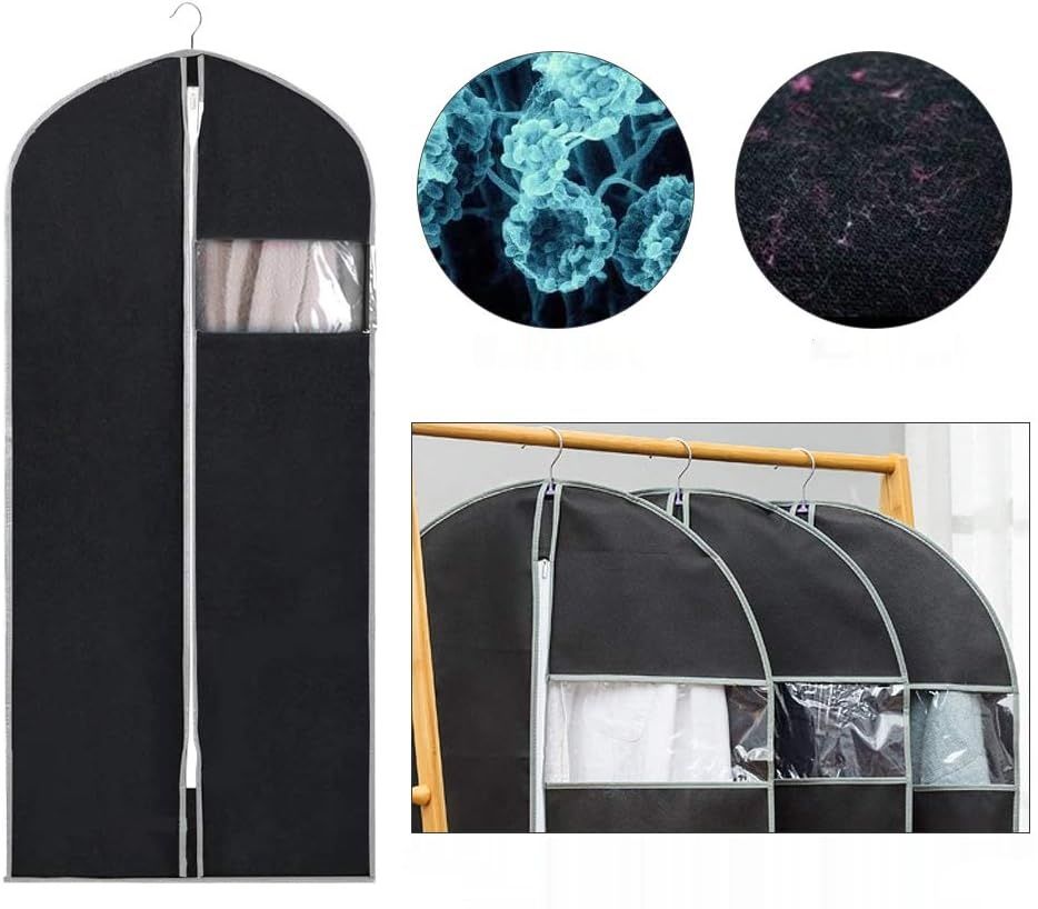 Kieszeniowy pokrowiec, czarny, 6 sztuk, przeciwmolowy pokrowiec ochron