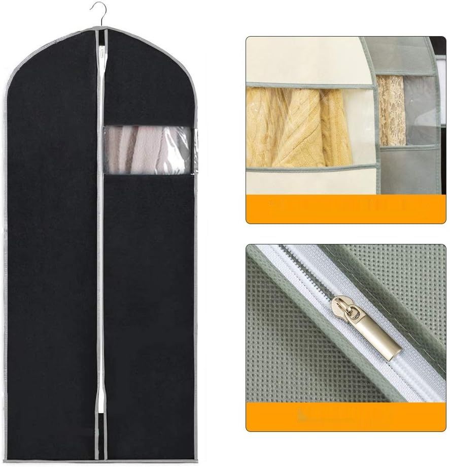 Kieszeniowy pokrowiec, czarny, 6 sztuk, przeciwmolowy pokrowiec ochron